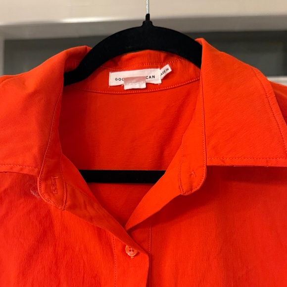 Good American Tangerine Color Button Up Fitted Waist Dress MED - Picture 8 of 10